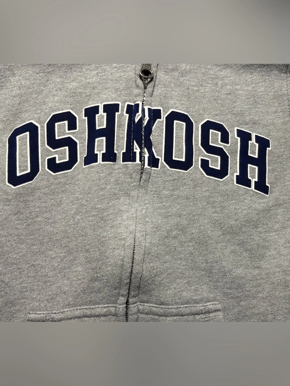 OshKosh B'gosh Grey Zip-Up Hoodie Sweatshirt for Kids